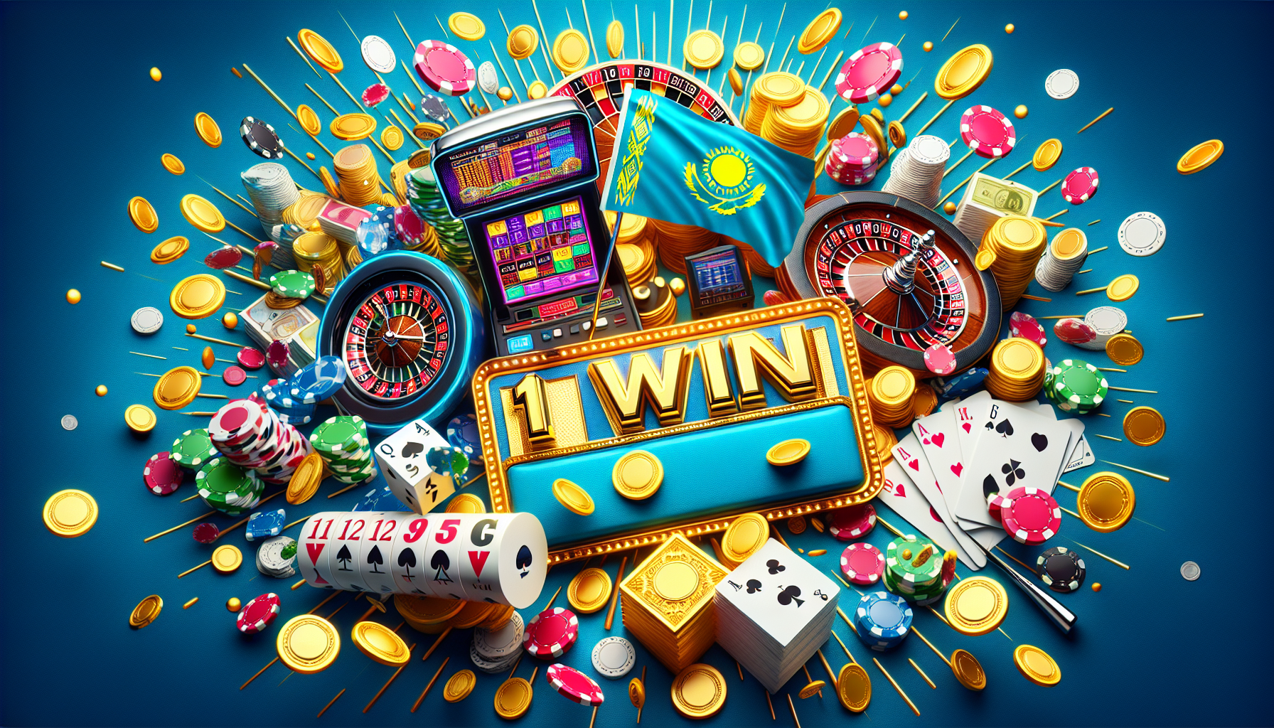 Логотип 1win на фоне онлайн казино